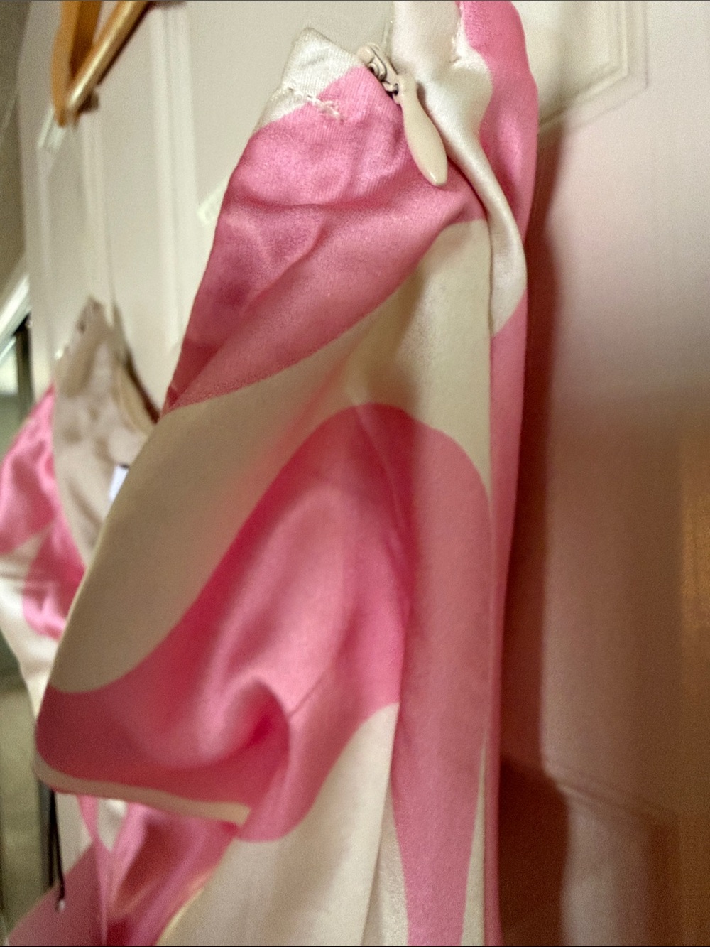 Sleeveless Strapless Pink & White Midi Slip Dress - Picture 5 of 6